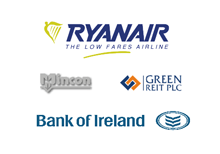 Collage of 2013 transactions: Ryanair, bank of Ireland, Mincon and Green Reit PLC.